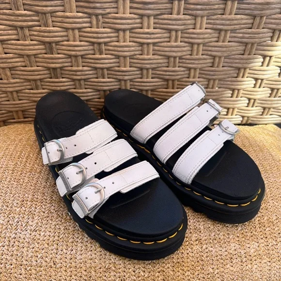 Dr. Martens White and Black Sandals - Picture 1 of 9